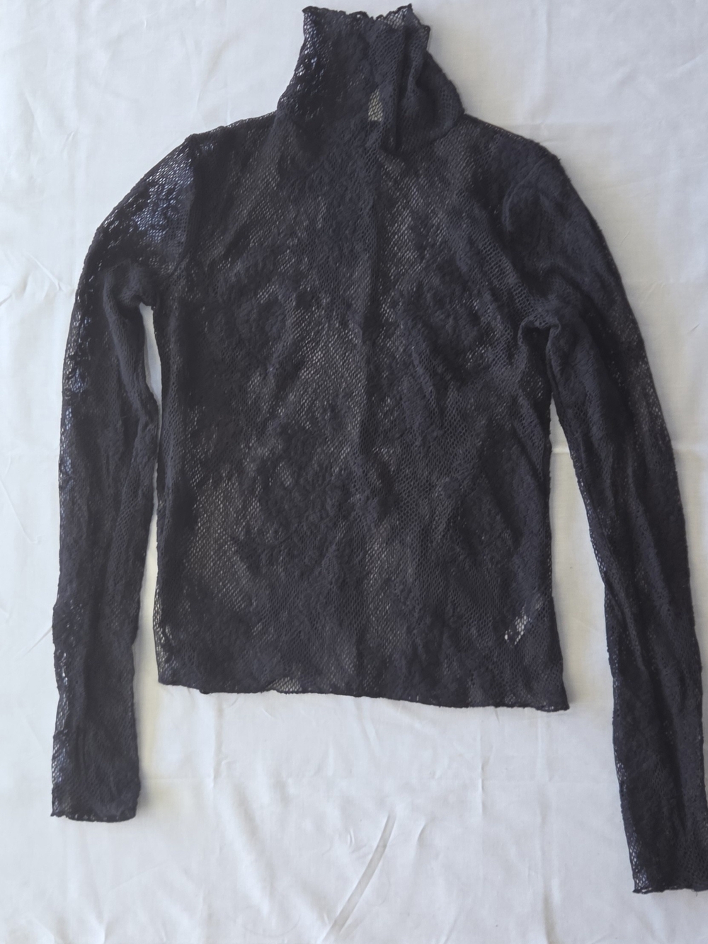 Free People Black Sheer Lace FALL Size S Goth Whimsigoth Layering